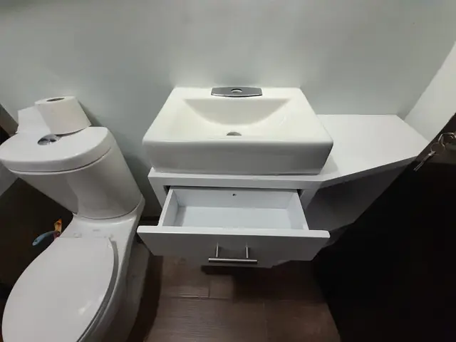Remodelación de baño con cancel negro — foto 7